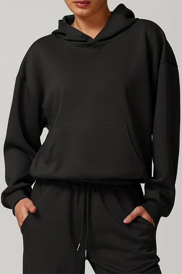 Black oversized hooded sweatshirt